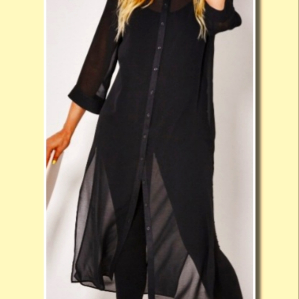 ⭐️ 2 for $20 | Dynamite | sheer maxi tunic with high slits